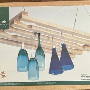 Beechwood Hanging Glass Rack for 24 glasses